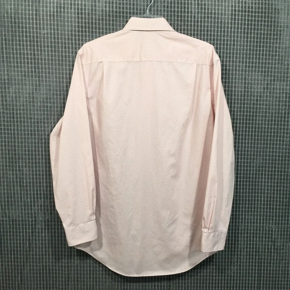 Egara Mens Extreme Slim Fit Stretch Dress Shirt Pink Geometric 16 32-33